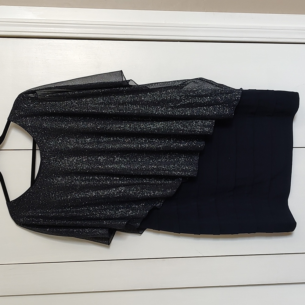 Black sparkly dress with dolman overlay